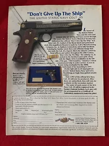 Vintage 1993 U.S. Navy Colt .45 Commemorative Print Ad - Historical Society - Bild 1 von 7