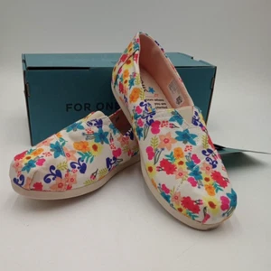 Toms Alpargata Paper Source Classic Slip On Flats Natural Floral Print Size 5.5 - Picture 1 of 5