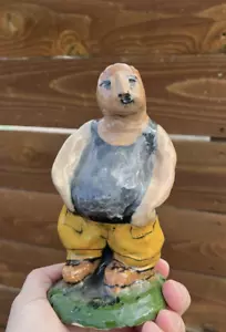 Vintage Antique Outsider Art Pottery Man Hobo Folk Art Brut Sculpture 1950s - Picture 1 of 17