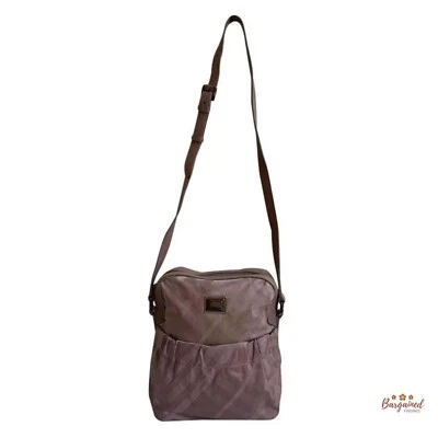 Auténtico Bolso de Hombro Mensajero Burberry Rosa a Cuadros Nylon Cuero CNQINCHOQIN Foto 1 de 4