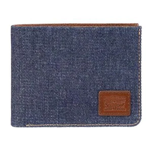 Levi's Wallet - Men's RFID Blocking Denim Leather Bifold Wallet Indigo - Picture 1 of 7