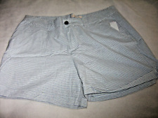 Ladies Blue  Stripe  Shorts Size 14  Cotton