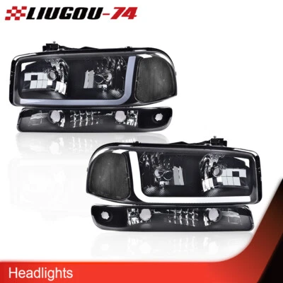 Faros LED DRL aptos para GMC Sierra 1999-2007 Yukon XL 1999-2006 negro humo Foto 1 de 4
