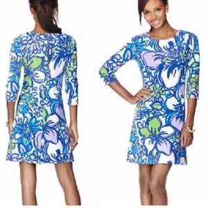 LILLY PULITZER Charlene Dress Spectrum Blu Catwalk Zip $188 Size S - Picture 1 of 7