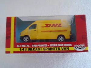 MODEL POWER 1:43 SCALE DIECAST SPINTER VAN DHL NEVER REMOVED FROM THE BOX - Picture 1 of 5