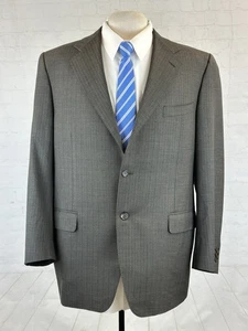 Canali Italy Men's Dark Brown Striped Super 120s Wool Blazer 44R $2,895 - Picture 1 of 13