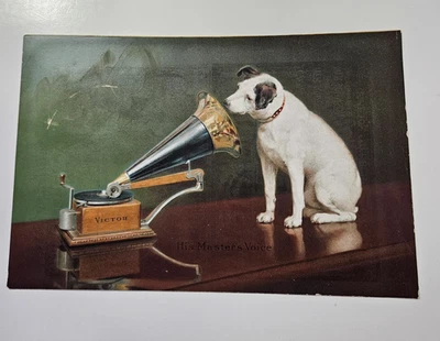 Cartão comercial Victor Talking Mach 6 5/8 x 9 3/4" janela de publicidade início dos anos 1900 - Imagem 1 de 2