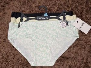 HURLEY 3 Pack Women's Bonded Finishes Microfiber Panties Black Yellow Green - L - Picture 1 of 9