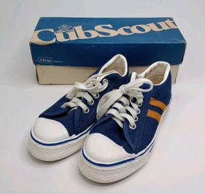 VTG Converse USA Cub Scouts Kids/Jr Size 12 Blue Official Canvas Shoes In Box - Picture 1 of 14