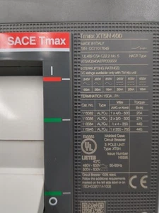 ABB SACE XT5N400, XT5NQ340AEFF000XXX, 3 Pole, 400 Amp, 600 Volt, Circuit - Picture 1 of 8