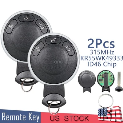 For 2007 2008 2009 2010 2011 2012 2013 2014 Mini Cooper Remote Key Fob ID46 Chip - Image 1 of 4