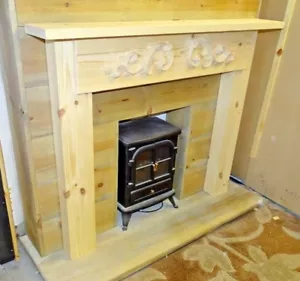 PINE FANCY MANTLE FIREPLACE FIRE SURROUND CARVINGS/MOULDINGS free postage - Picture 1 of 6