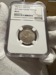 1 Leu 1906 Silver, Romania NGC MS61 - Picture 1 of 4