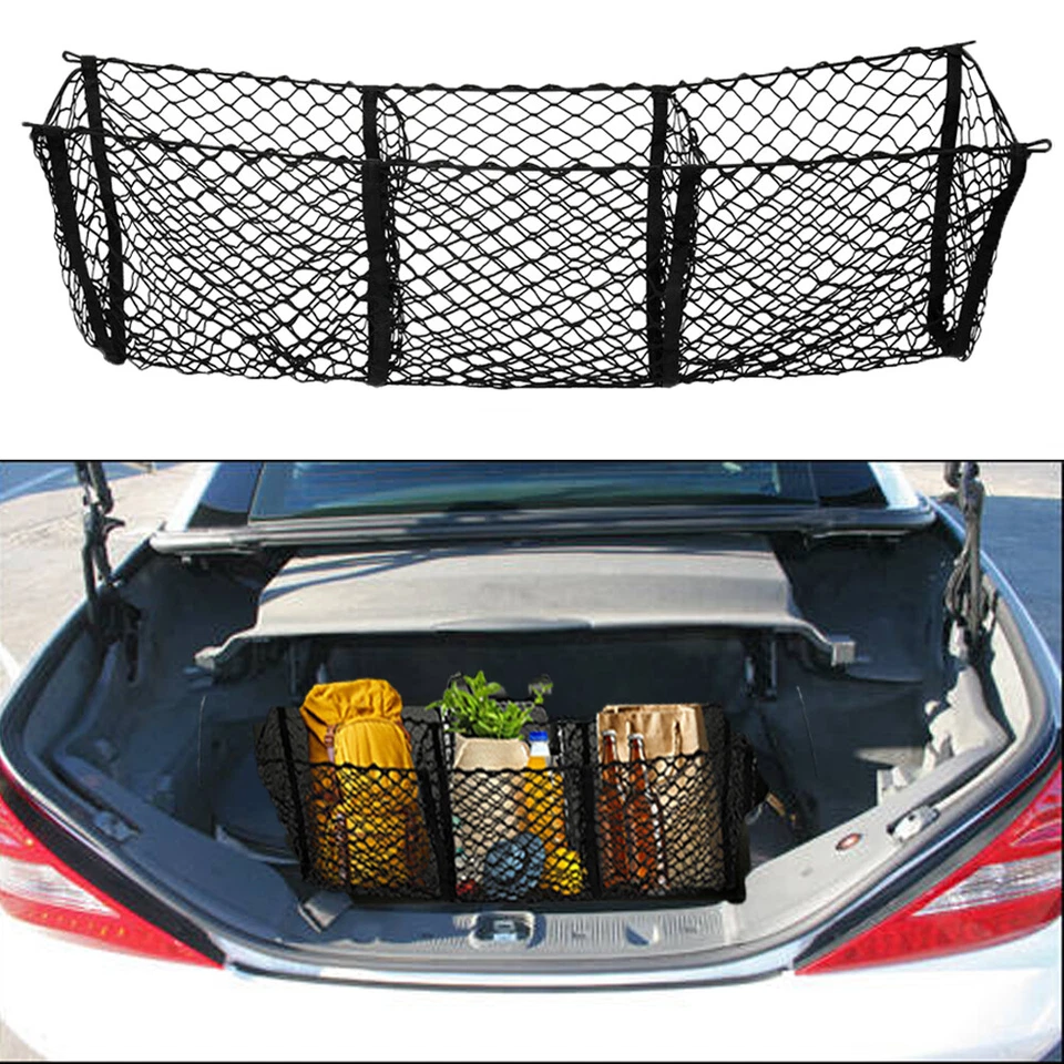 Red de carga de 3 bolsillos de alta resistencia portaequipajes accesorios para Mercedes Benz SL500 Foto 1 de 4