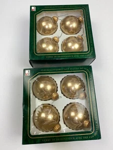 Christmas by Krebs Gold Glitter Ornaments Bundle of 2 Boxes Vintage - Picture 1 of 5