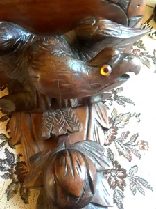 ANTQ HC Schwarzwälder Wandleuchter Regal◇Goldenes Glasauge◇Fliegender Adler greifend Fisch A+ - Bild 1 von 9