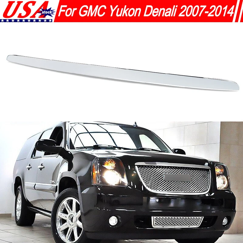 Front Bumper Hood Upper Grill Trim Molding Chrome Fit GMC Yukon Denali 2007-2014 Foto 1 de 4