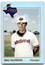 1988 Grand Slam Baseball Card Max Oliveras b Midland Angels #1