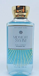 BATH & BODY WORKS MIDNIGHT SWIM SHOWER GEL WITH ALOE & VITAMIN E 8 oz NEW - Picture 1 of 6