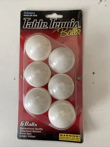 New 40mm Regulation Size Table Tennis Balls 6 Pack Ping Pong Balls - Picture 1 of 4
