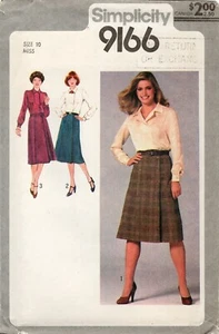Simplicity 9166 Pullover Blouse & Front Wrap Skirt w Buttons Sz 10 UNCUT Pattern - Picture 1 of 4