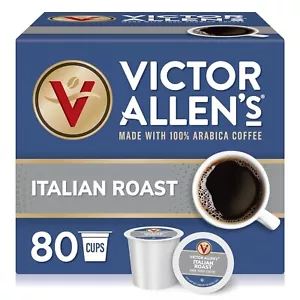 Victor Allen Caffè Tostato Italiano 80 Cialde Tazza Keurig K SPEDIZIONE GRATUITA - Foto 1 di 4