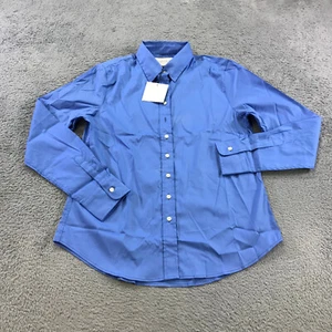 The Shirt by Rochelle Behrens Top Womens Medium Button Up Blue Dress Shirt Casua - Picture 1 of 12