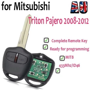 Complete Remote Transponder Key Fob for MITSUBISHI Triton Pajero 2008-12 MIT8 - Picture 1 of 2