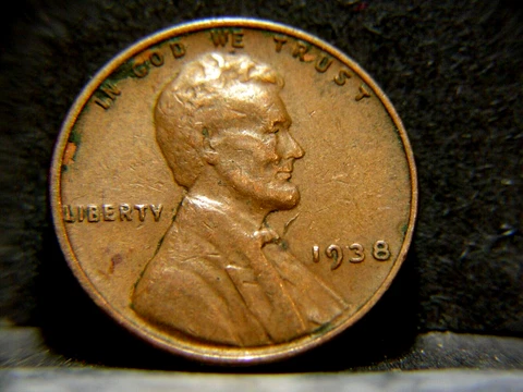 1938 Lincoln Wheat Cent Penny Error--Reverse Lamination Peel--#663 Cover