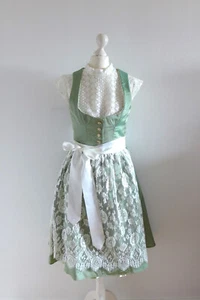 Julia Trentini Dirndl Kathi hellgrün mint weiß Spitze Gr. 34 36 XS S - Bild 1 von 17
