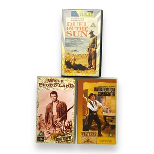 Invitation To A Gunfighter, Walk The Proud Land & Duel In The Sun - VHS Bundle - Foto 1 di 13