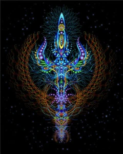 UV Backdrop Black Light Tapestry Psychedelic Art Banner Fluoro Psy Wall Hanging - Picture 1 of 4