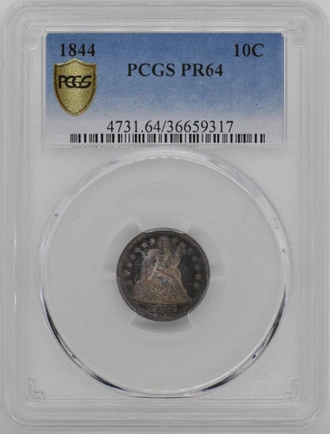 1844 LIBERTY SEATED 10C PCGS PR 64 Cover