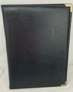 Black Portfolio 9.5 x 13 w/XL Solar Pop-Up Calculator 24 Business Card, Pad Hldr - Picture 1 of 8