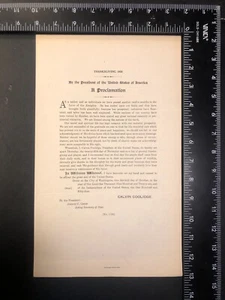 Official Presidential Proclamation: Thanksgiving 1926; Calvin Coolidge - Picture 1 of 2