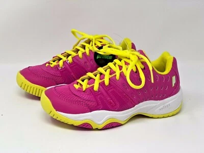 Prince T22 Junior Girls' Tennis Shoes Pink & Yellow, Size 1 (MSRP $69) - Image 1 of 4