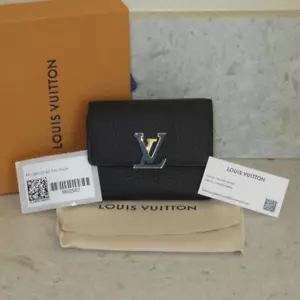 NEW Louis Vuitton Capucines XS Taurillon Leather Black Pink Zoe Wallet $855+TAX - Picture 1 of 24