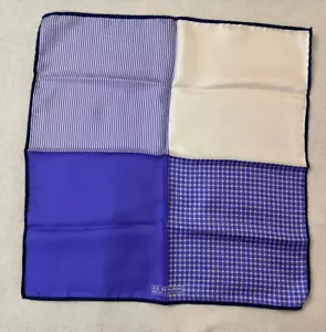 J.Z. Richards Italy 100% Silk Scarf Handkerchief Pocket Square Purple/ Blue 17” - Picture 1 of 4