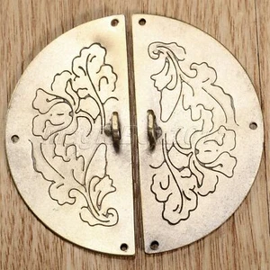 Chinese Vintage Engraving Furniture Hardware Door Lock Latch Handle Pull Knocker - Picture 1 of 11
