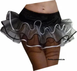 Hot sexy enagua corta negro blanco, falda de tul falda interior 44 cm - Imagen 1 de 3