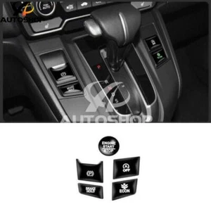 Black Rubber Center Console Gear Shift Button Trim Set For Honda CR-V 2017-2022 - Bild 1 von 6