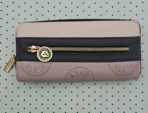 Anne Klein Slim Tan/Black/Gold Wallet Zip Around Clutch - Picture 1 of 14
