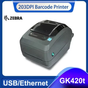 Zebra GK420t USB Ethernet Thermal Shipping Barcode Printer 203dpi 102510 102210 - Photo 1/8