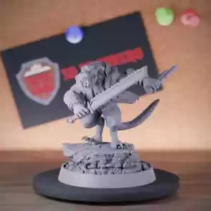 Ratmen Outlaw Miniature Skaven Mini Dungeons and Dragons Mini DnD 5e TTRPG - Picture 1 of 8