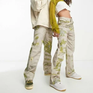 Jeans larghi unisex vintage da recupero in lavaggio acido verde taglia 30 - Foto 1 di 13