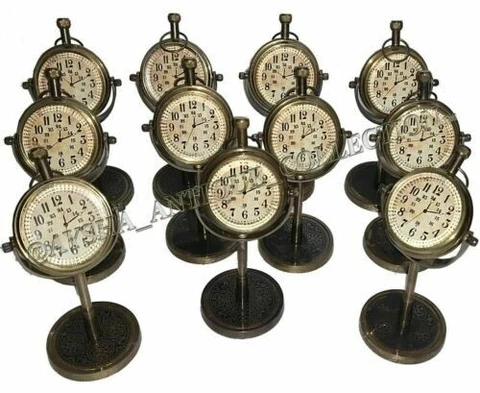Vintage nautical Brass Antique Collectible Desk Clock Décor LOTS OF 10 PCS KK11 Cover