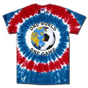 Soccer USA World Cup One World Tie Dye T-Shirt Jersey Short or Long Sleeve - Bild 1 von 2