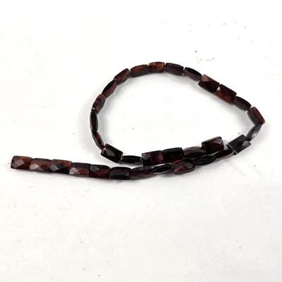 Cuentas rectangulares facetadas ojo de tigre rojo llamativas térmicas 12x8 mm, 15 pulgadas Foto 1 de 4