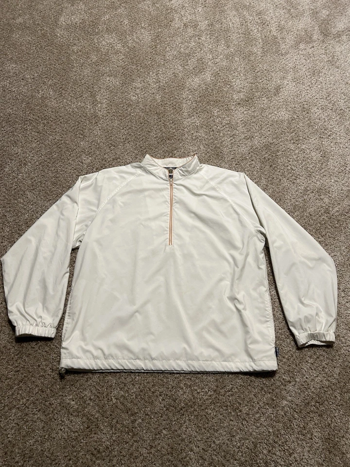 Chaqueta cortavientos Sunice Quarter cremallera para hombre grande blanca pulóver golf aire libre Foto 1 de 4