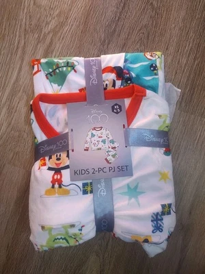 New Disney Kids Size XS 4/5 Mickey & Minnie Christmas Flame Resistant Pajama Set - Image 1 of 4